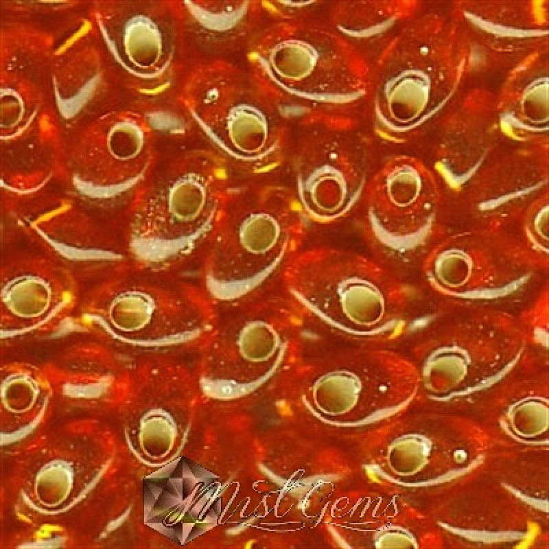 Long Magatama LMA 0008 Silver Lined Orange