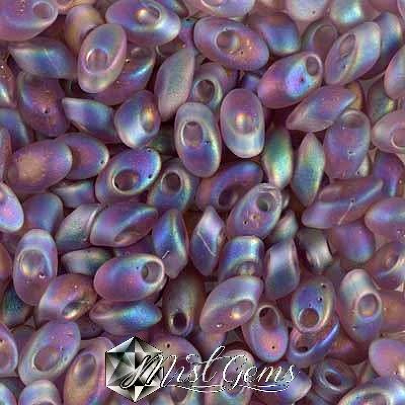 Long Magatama LMA 0142FR Matted Smoky Amethyst AB