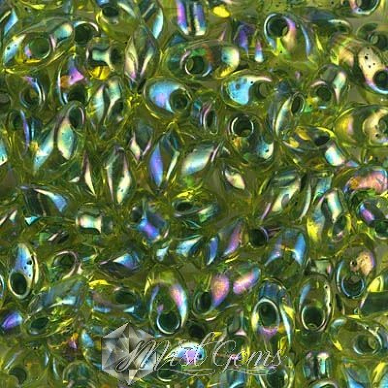 Long Magatama LMA 0341 Green Lined Chartreuse AB