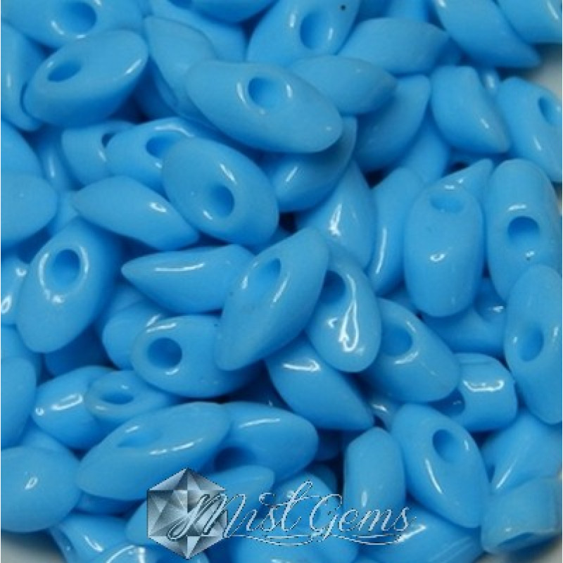 Long Magatama LMA 0413 Opaque Turquoise Blue
