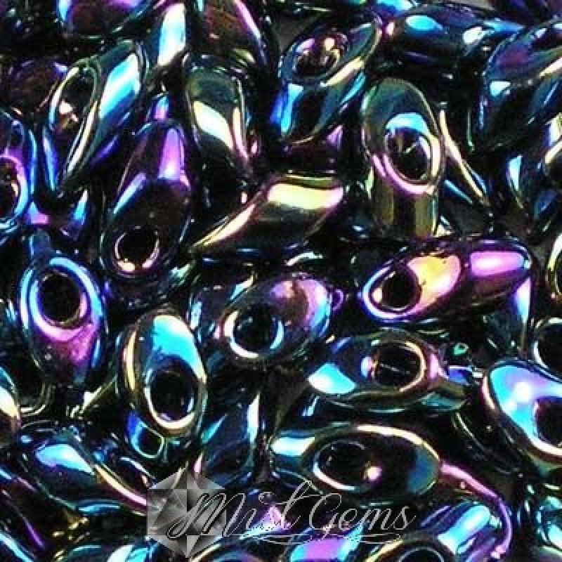 Long Magatama LMA 0455 Metallic Variegated Blue Iris