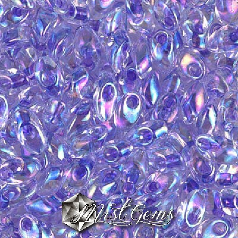 Long Magatama LMA 2145  Lilac Lined Crystal AB