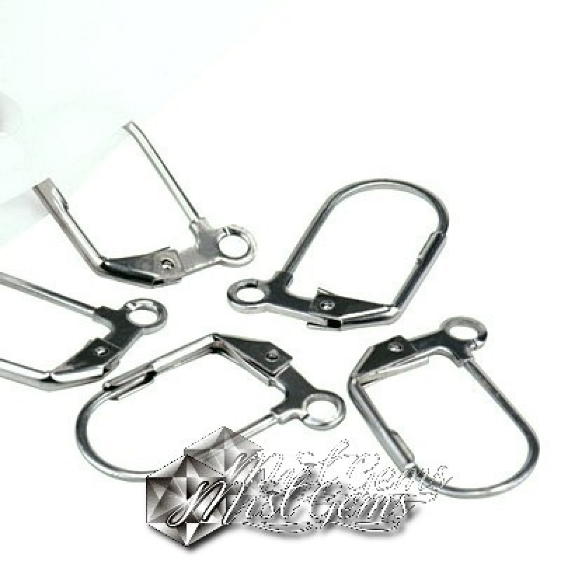 Baza confectionat cercei inox tortite ovale argintii 17X10mm