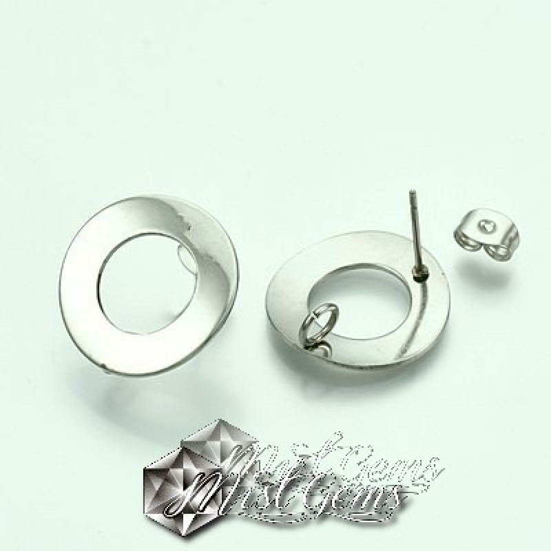 Baza cercei inox cerc argintiu 18mm