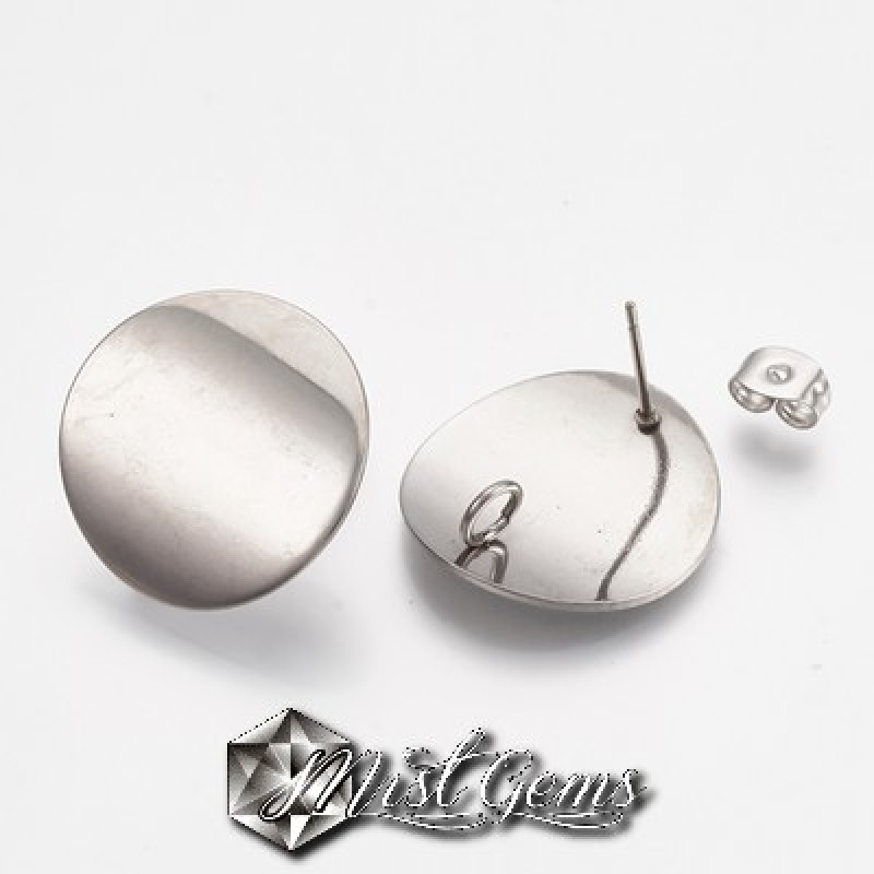 Baza cercei inox disc argintiu 18mm