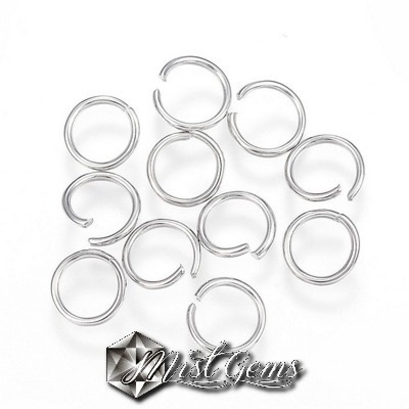 Zale din inox  argintii 8X1.2mm -10 buc