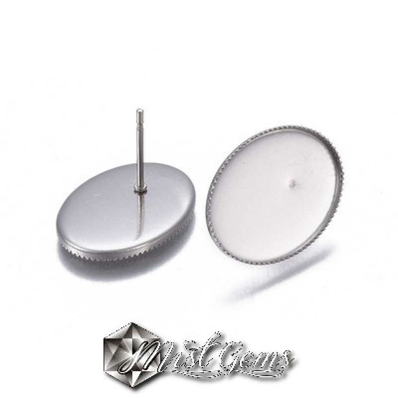 Baza Cercei Inox Platou Oval 18.5x13.5mm 