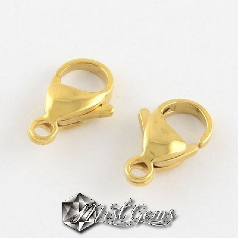 Inchizatoare lobster inox auriu 12x7mm