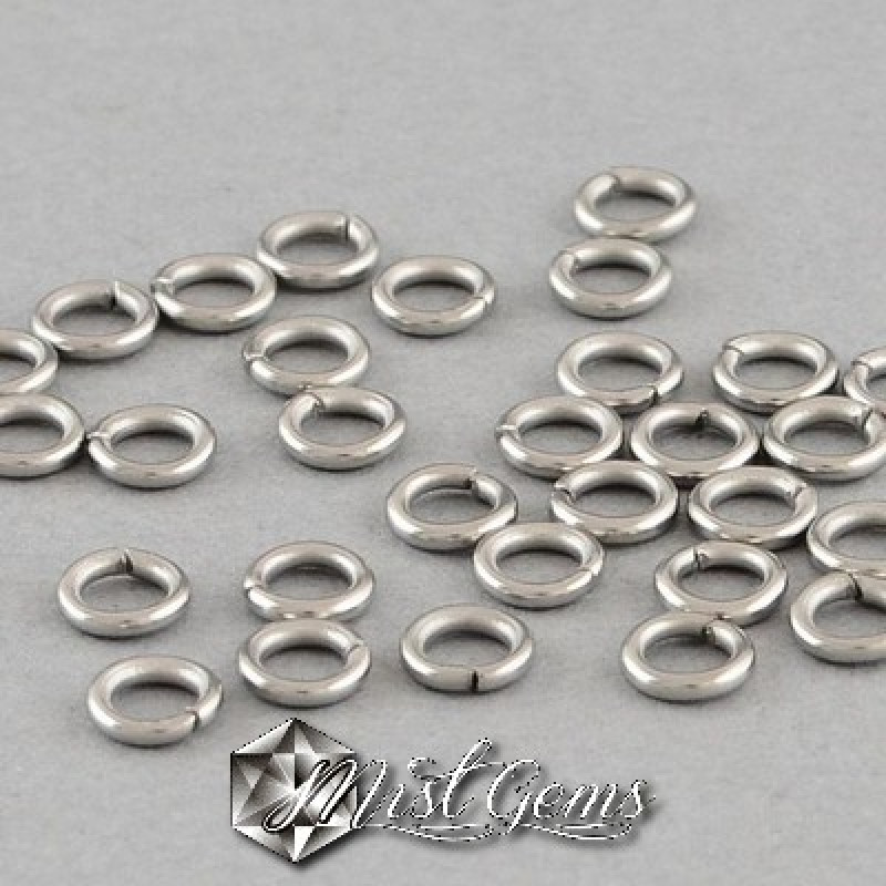 Zale din inox  argintii 4X0.7mm -50 buc