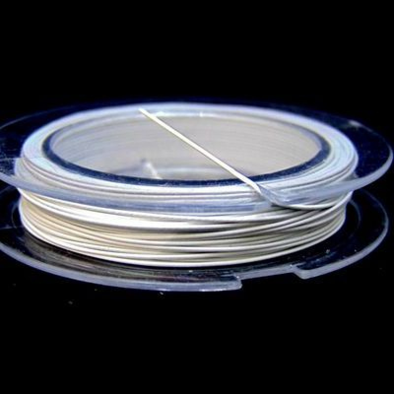 Sarma otelita insirat margele acoperita cu nylon 0,3mm alb-aprox.50m/rola (Tiger Tail Wire)