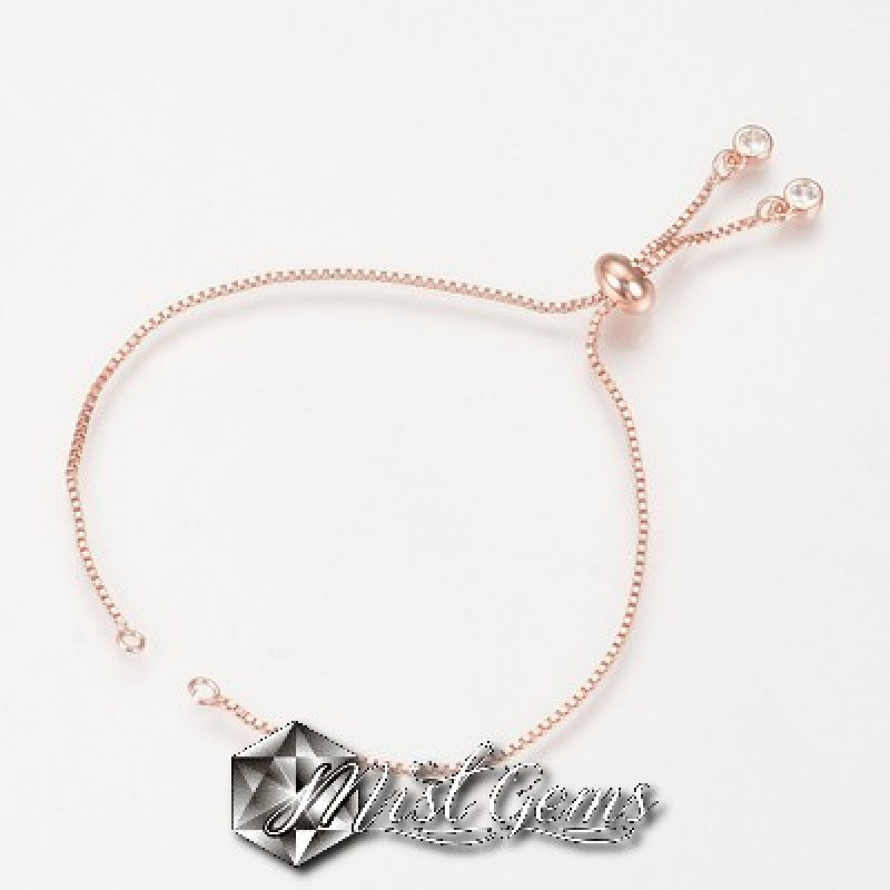 Baza confectionat bratari,slider,aur roz ,cu cubic zirconia transparent