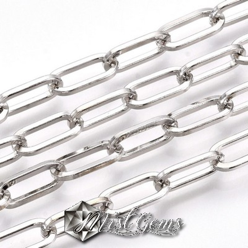 Lant cu zale supradimensionate-12.5mm despicate argintiu-0.5m