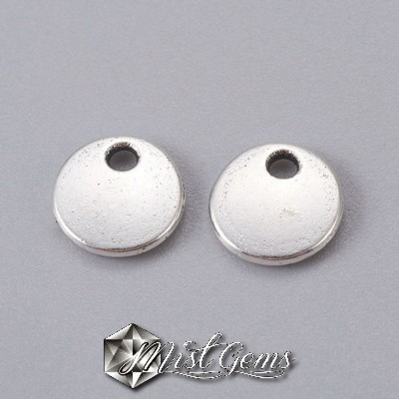 Pandantiv rotund argintiu 8mm-10 buc