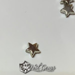 Margele Acrilice Stea 3D Argintii Platina -5mm-10 buc-6mm-10 buc