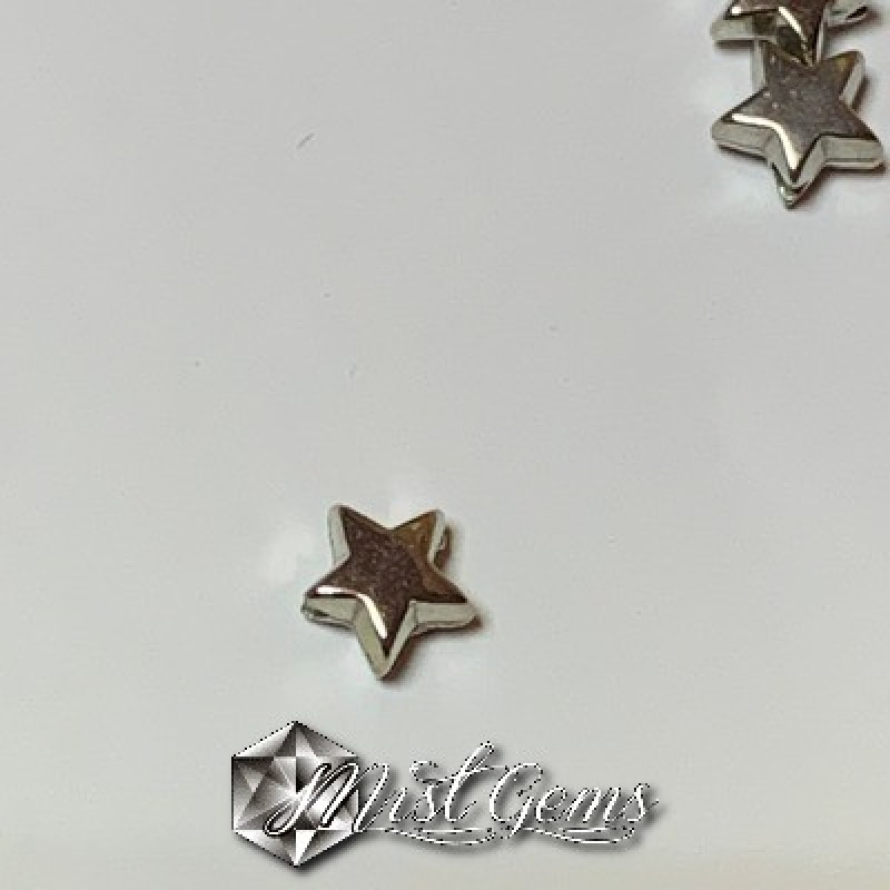 Margele Acrilice Stea 3D Argintii -5mm-10 buc