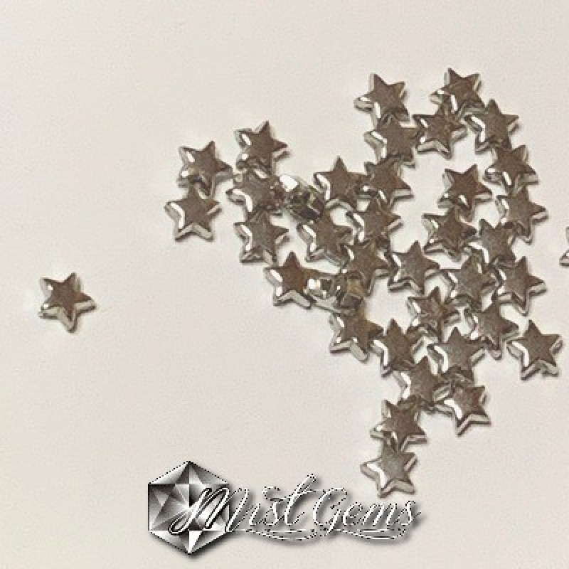 Margele Acrilice Stea 3D Argintii -5mm-10 buc