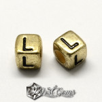 -La alegere-Margele acrilice,inscriptionate cu litere,cub 6mm MAC 049-10 buc