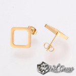 Set Colier Inox cu Pandant si Cercei Patrate