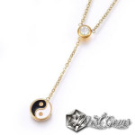 Set Colier Inox cu Pandant si Cercei Yin Yang