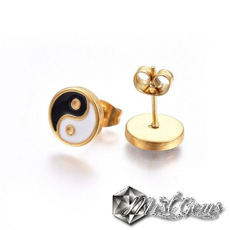 Set Colier Inox cu Pandant si Cercei Yin Yang