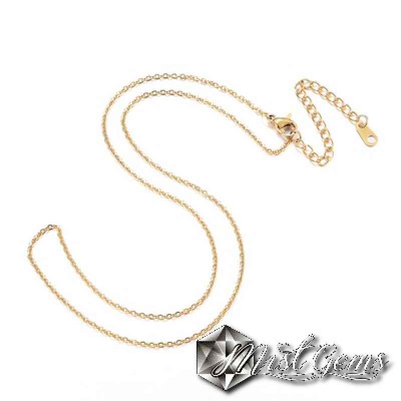 Lant Inox cu Zale Ovale,Placate cu Aur18k-1buc