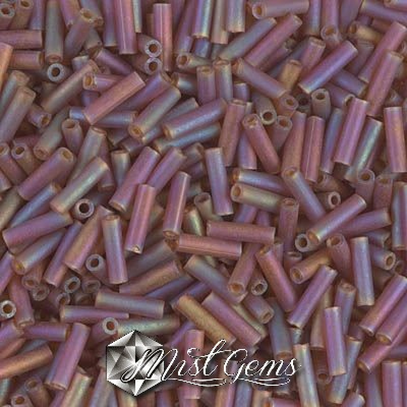 Miyuki Bugle BB2-0142FR  Matted Transparent Smoky Amethyst AB