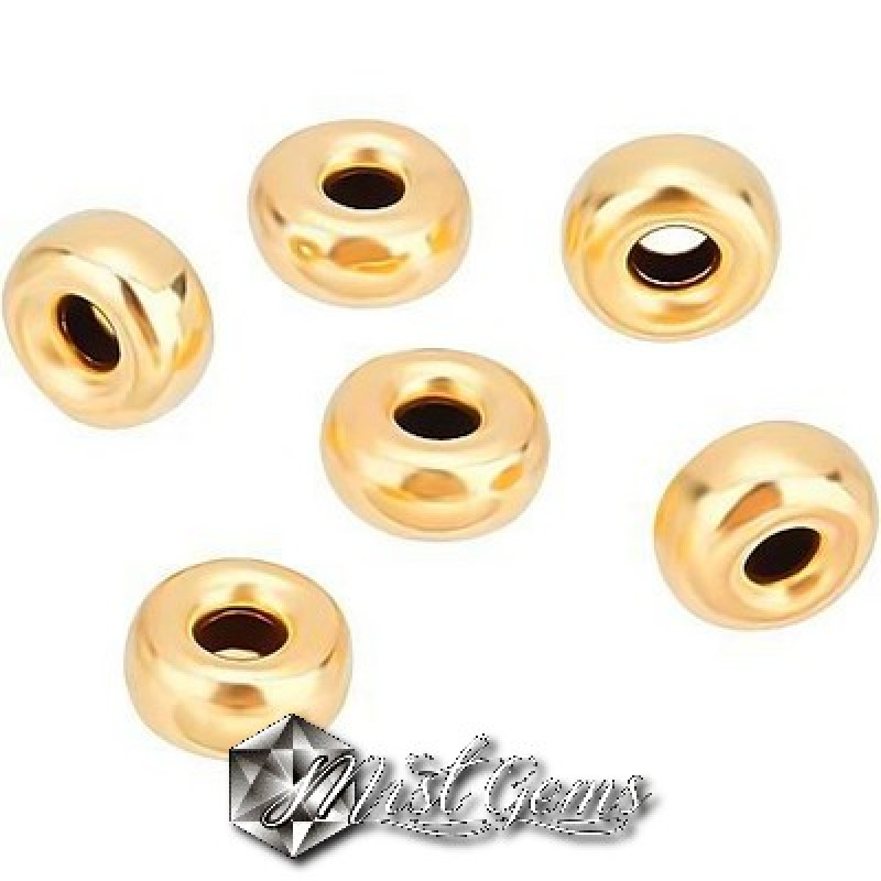Rondele Gold Filled-Lucioase-4,0X2mm;Gaura 1.5mm -4buc.