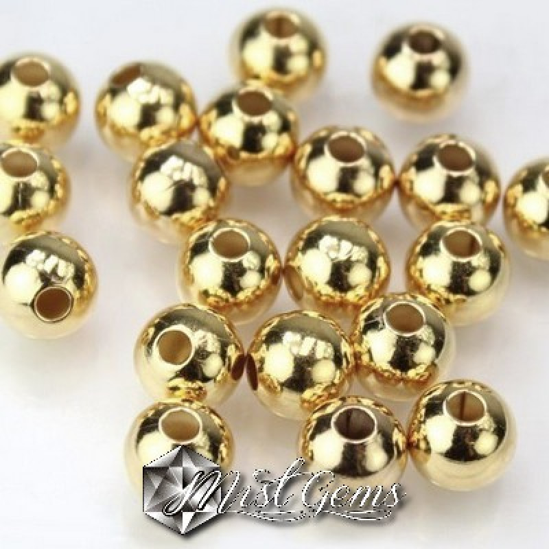 Sfere  (Bile) Gold Filled-Lucioase-3.0mm;Gaura 0.9mm -4buc.