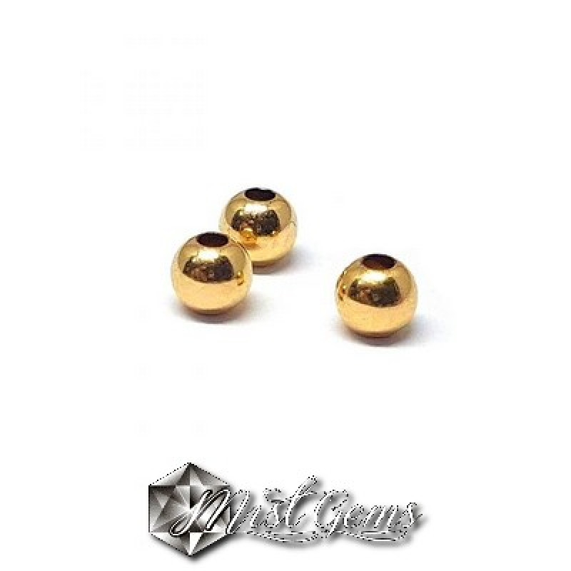 Sfere  (Bile) Gold Filled-Lucioase-4.0mm;Gaura 1.2mm -4buc.