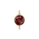 Conector cu Cubic Zirconia Rosu Gold Filled -4mm-1buc