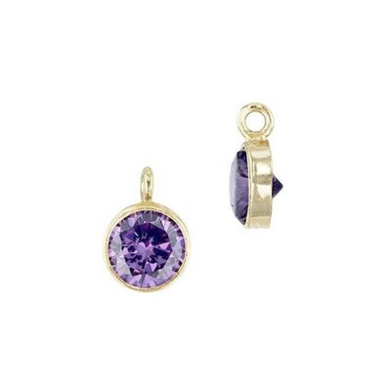 Pandantiv cu Cubic Zirconia Mov Gold Filled -4mm-1buc