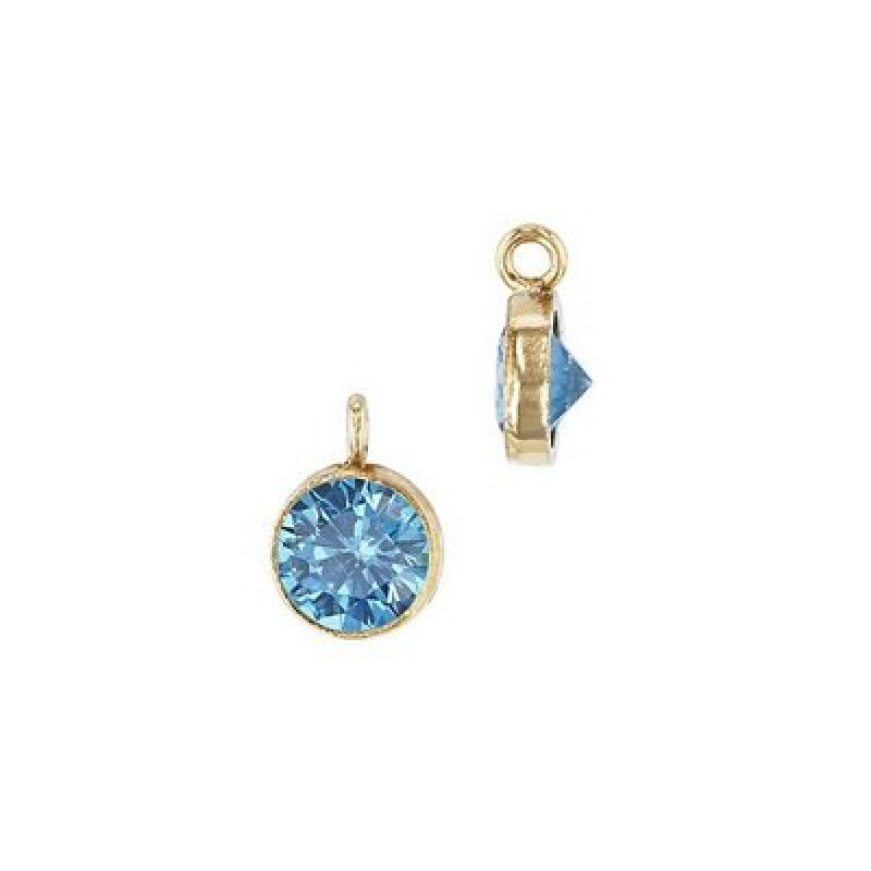 Pandantiv cu Cubic Zirconia Aqua Gold Filled -3mm-1buc
