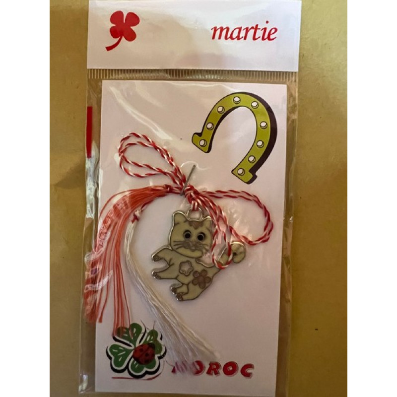 Martisor Pisica din Metal cu Email Galbui-47 buc