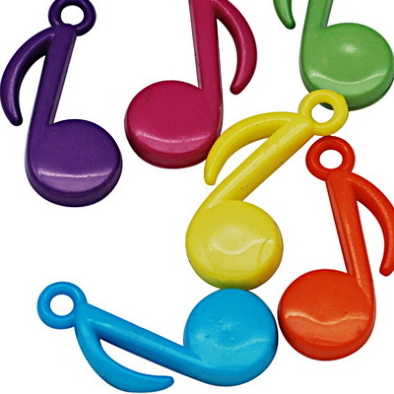 Martisoare din plastic note muzicale colorate-220buc