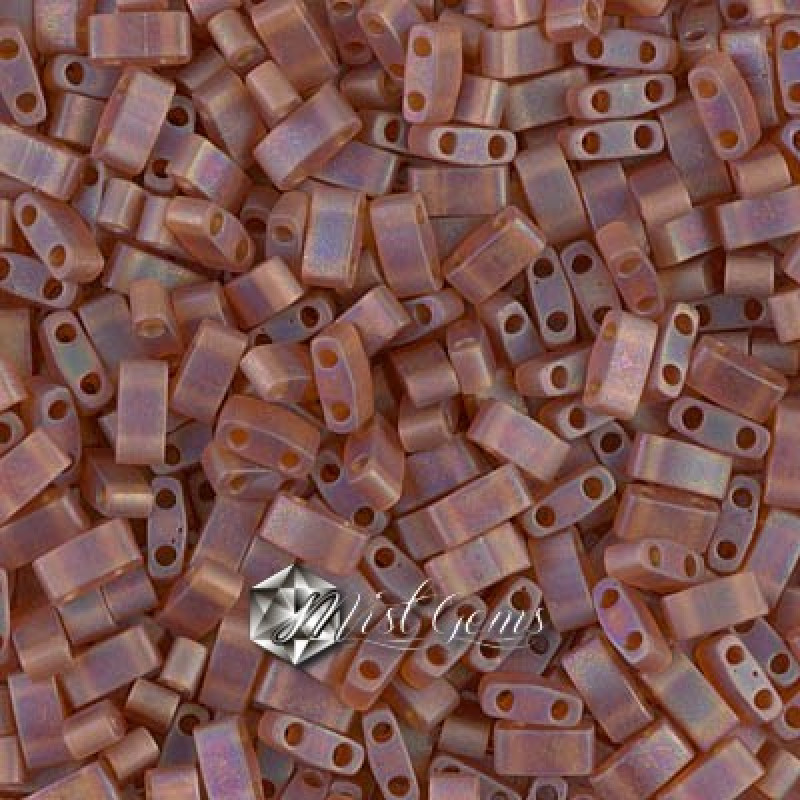 Miyuki Half-Tila 0134FR-Matte Transparent Dark Topaz AB-HTL134FR