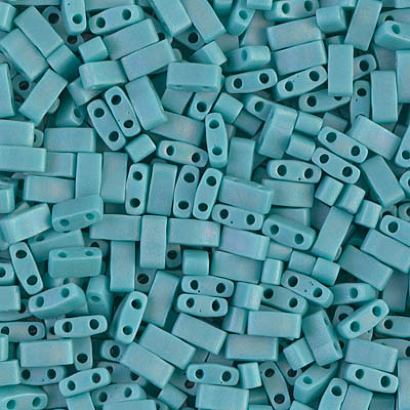 Miyuki Half-Tila 0412FR-Matte Opaque Turquoise AB-HTL412FR