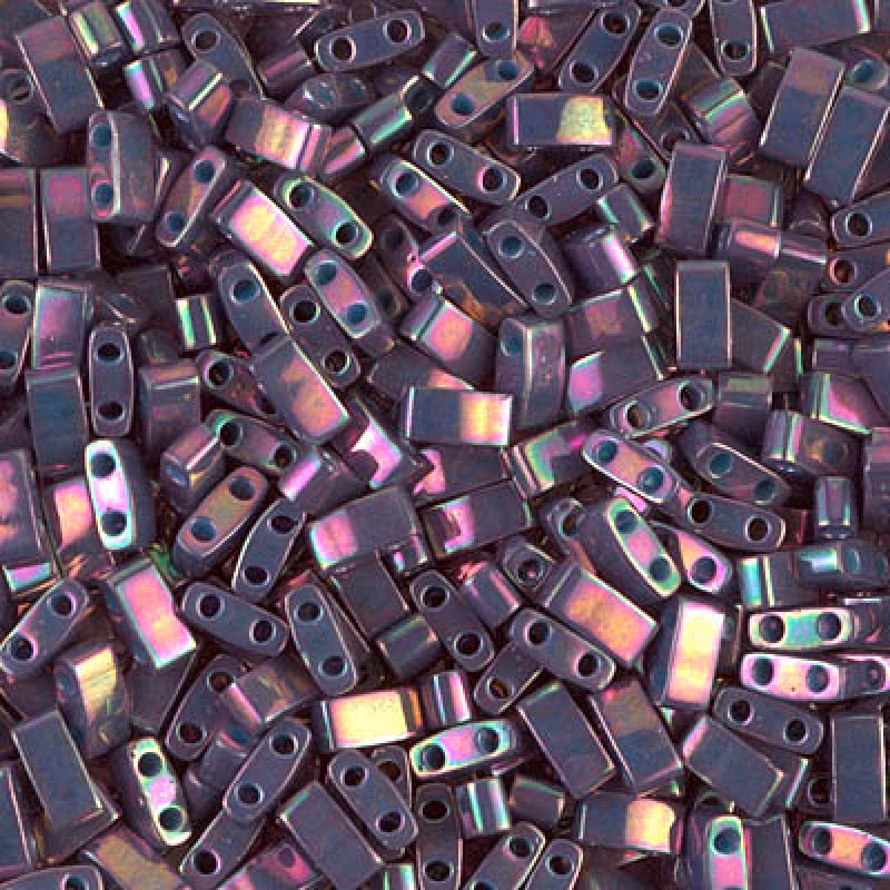 Miyuki Half-Tila 1898-Opaque Luster Purple Gray Rainbow-HTL1898
