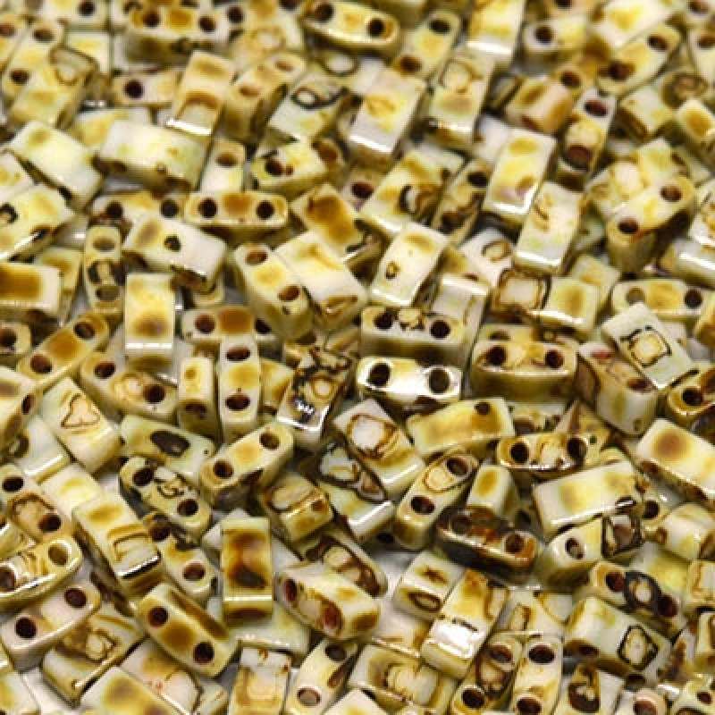 Miyuki Half-Tila 4512-Half Tila Beads Picasso Opaque Canary Yellow-HTL4512