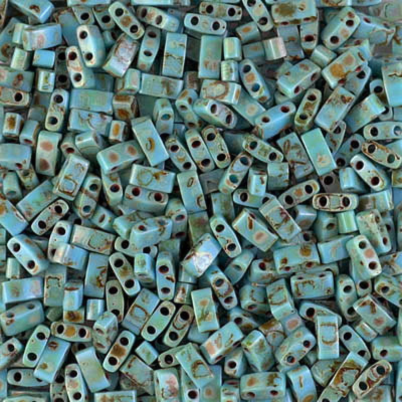 Miyuki Half-Tila 4514-Opaque Picasso Seafoam Green-HTL4514
