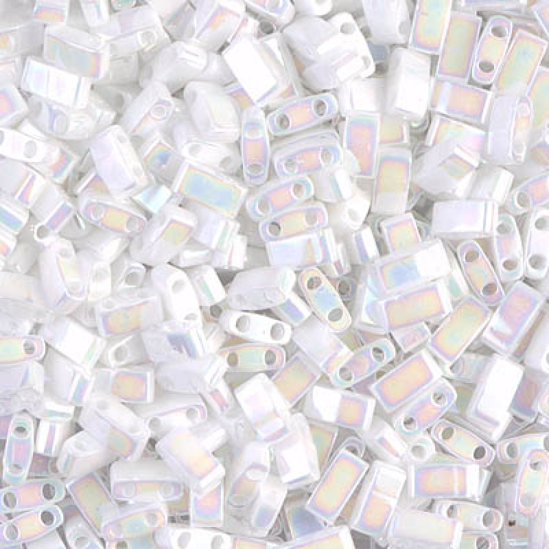 Miyuki Half-Tila 0471-Opaque White Pearl-HTL471