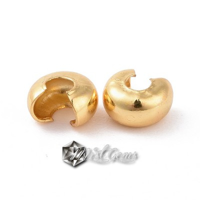 Acoperitoare de nod din inox placata cu aur 18k-3mm-20buc