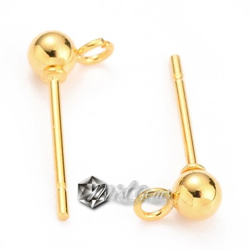 Baza Cercei Sfere din Inox Placati cu Aur 18k-3mm -1per