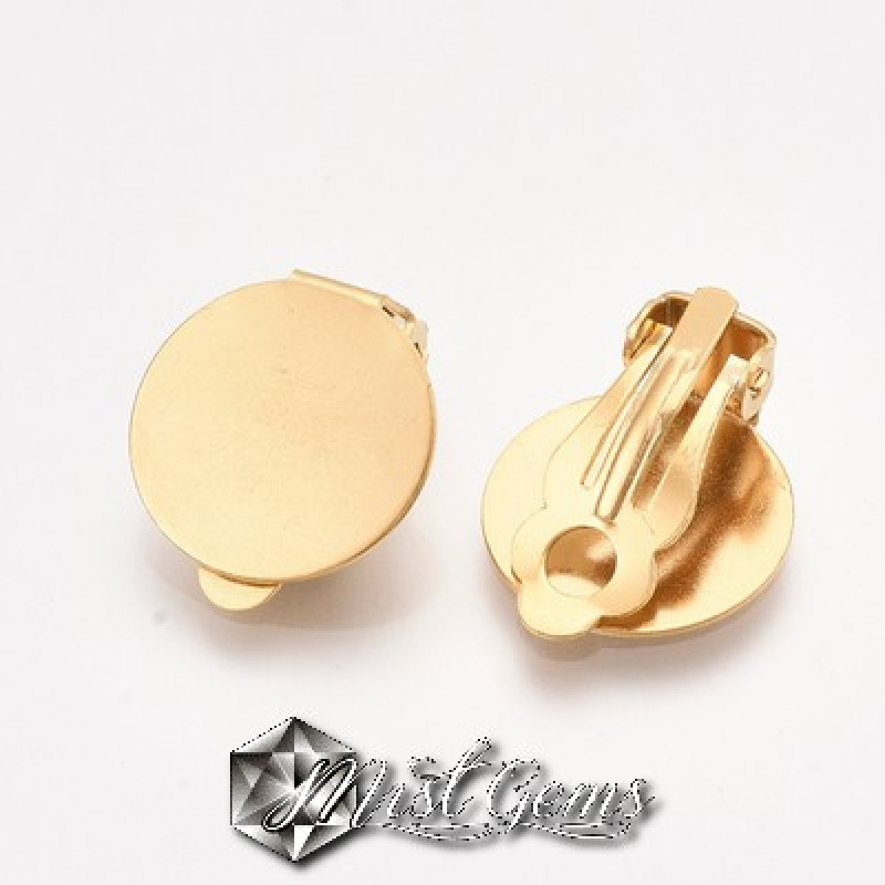 Baza cercei inox clips aurii cu platou