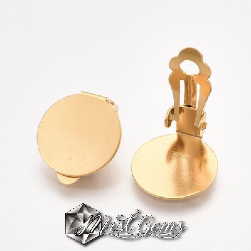 Baza cercei inox clips aurii cu platou