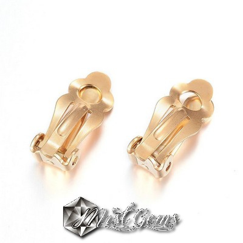 Baza cercei inox clips aurii 17.5x7x6mm