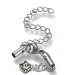 Set Inchizatoare Lobster cu Terminatii Inox pentru Snur 2.5mm cu lant extensie