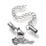 Set Inchizatoare Lobster cu Terminatii Inox pentru Snur 2.5mm cu lant extensie