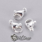 Inchizatoare lobster inox placata cu Argint 9mm-1 buc