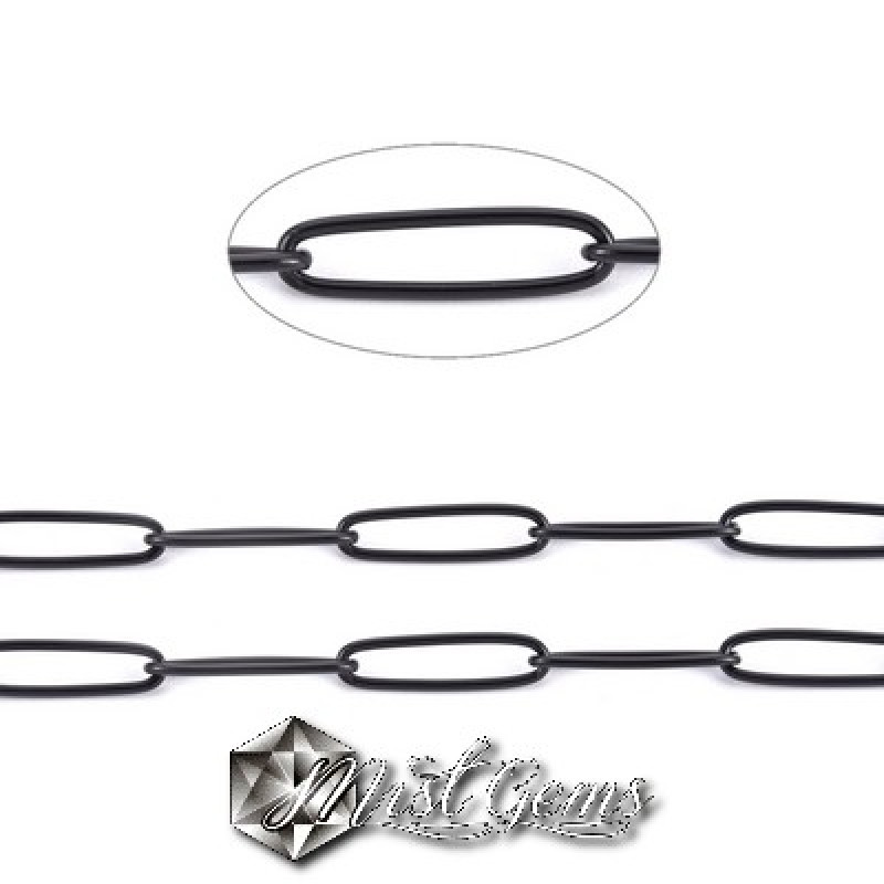 Lant auriu cu zale sudate  din inox culoare neagra-0.5m