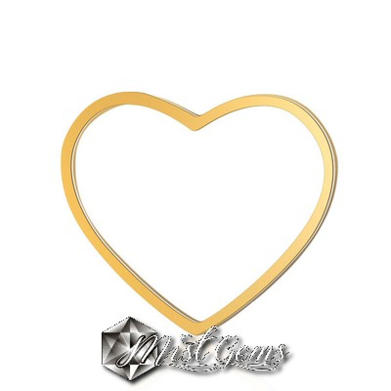 Element de Legatura din Inox,Contur Inima,Aurie,23.5x29.5x1mm 